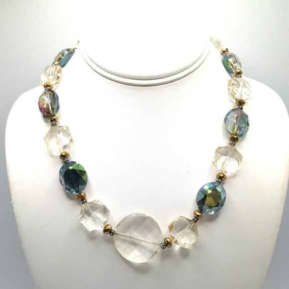 Vintage Large Crystal Donna Dressler Necklace, Sterling Silver, 21 Inches - Picture 2 of 12